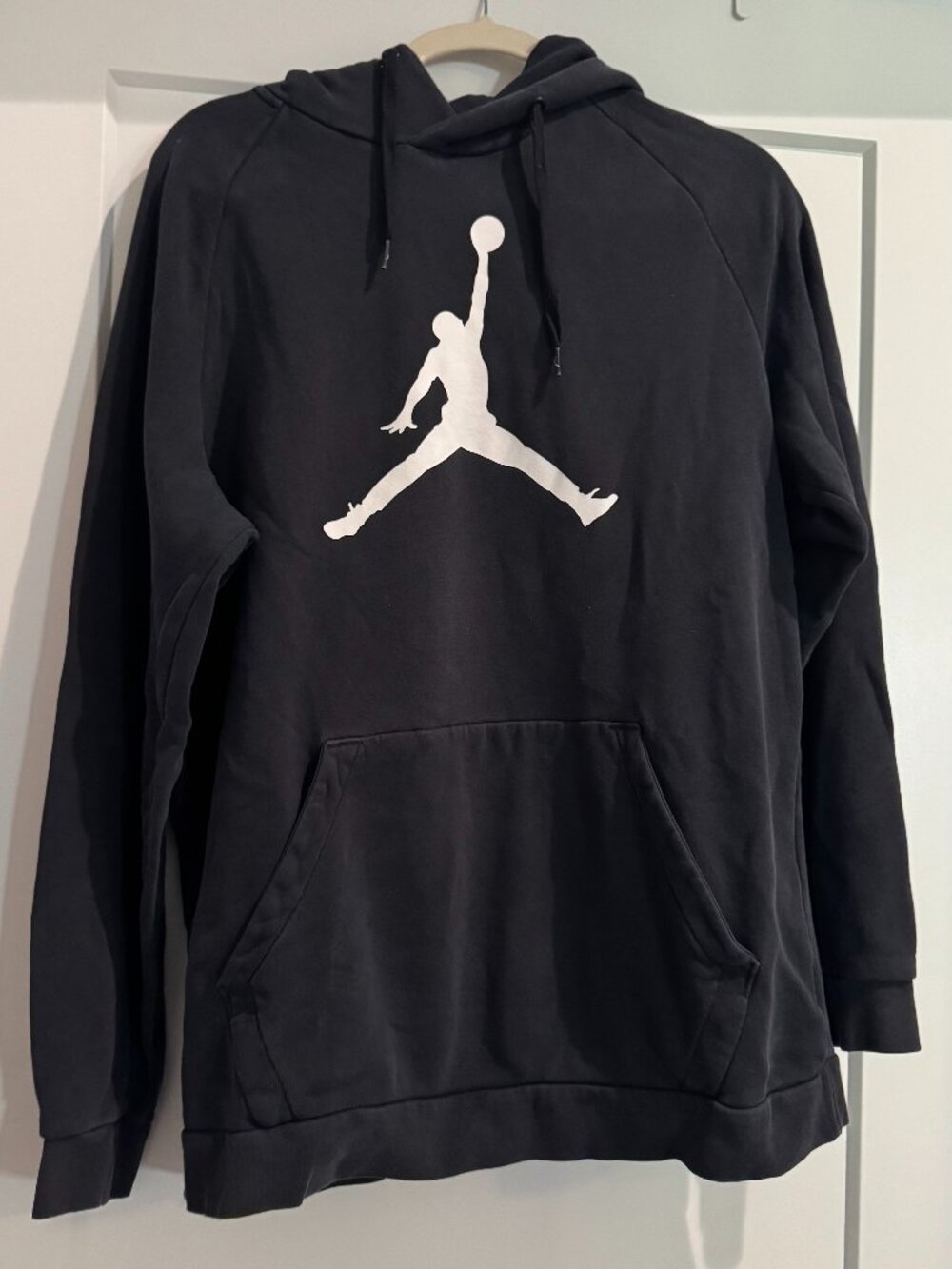 Nike Air Jordan Hoodie Hooded Men LG Black Pullover Jumpman Sweatshirt VTG Y2k